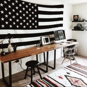 B&W American flag Urban Outfitters tapestry